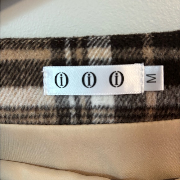 Tan and Black Plaid Mini Skirt - Picture 4 of 4